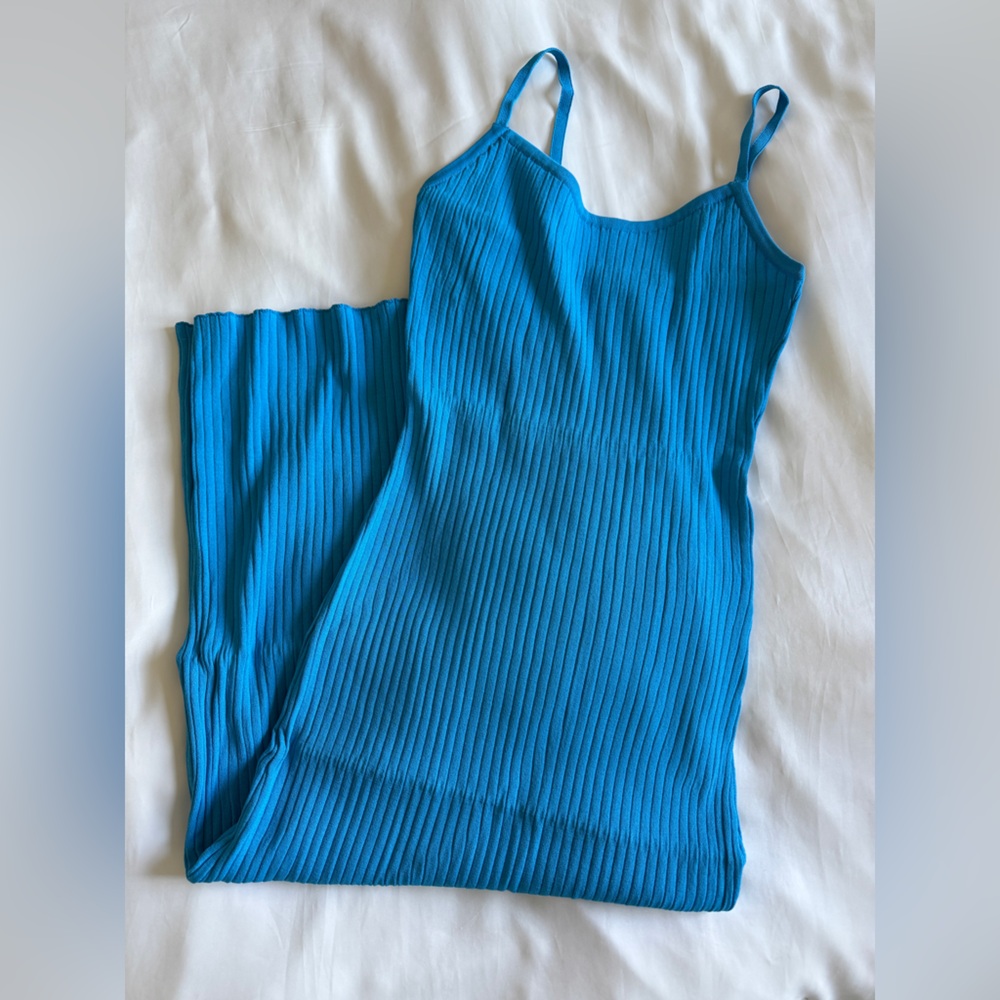 Summer Blue Ribbed Dress size Small